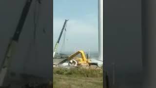 this windmill fell down with crane #shorts #machines #industrial #satisfying #awesome #love #viral