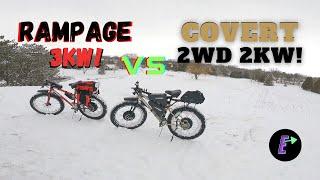 Rampage VS Covert | 3kw E-bike Vs 2wd 2kw E-Bike | Snowy Terrain Comparison