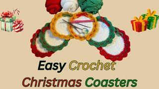 Easy Crochet Christmas Coasters