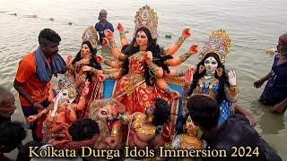 Durga Idols Immersion 2024 | Kolkata Babughat | Maa Durga Pratima Visarjan 2024