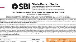 SBI Clerk Vacancies Out 2019|State Bank of India Recruitement 2019|Apply Now