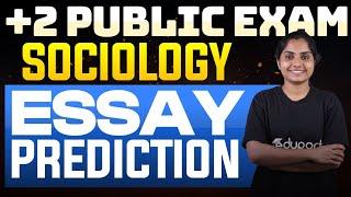 Plus Two Sociology | Prediction Question | Essay Questions | Public Exam 2025 | Eduport