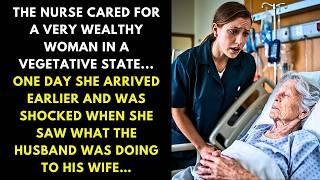 THE NURSE CARED FOR A VERY WEALTHY WOMAN IN A VEGETATIVE STATE... ONE DAY SHE ARRIVED EARLIER AND...