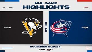 NHL Highlights | Penguins vs. Blue Jackets - November 15, 2024