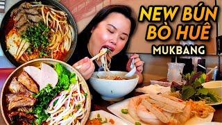 NEW Vietnamese Spicy Beef Noodles (Bún Bò Huế) Mukbang (NEW PLACE) 먹방 Eating Show! + More Food!