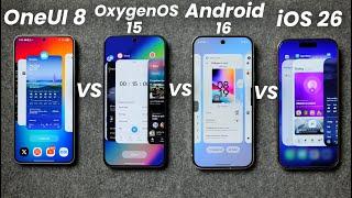 One UI 8 vs OxygenOS 15 vs Android 16 vs iOS 26 Animations Comparison - Which is the Smoothest?