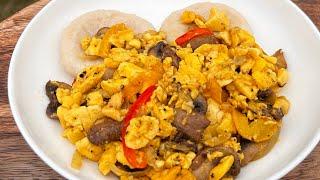 Boil Dumplings With Ackee And Mushrooms|| Quick And Easy Vegan Meal