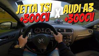 JETTA TSI STG 2 +300CV: AUDI A3 STG 2 +300CV ME DESAFIOU + UP STG 4 ROLE RACE DE VERDADE! Part. 3