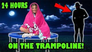 24 Hours On The TRAMPOLINE! Beware Of The Shadow Man