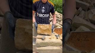 ASMR new face on reclaimed walling ️ #stone #asmr #bluecollar #walling #construction #stonework