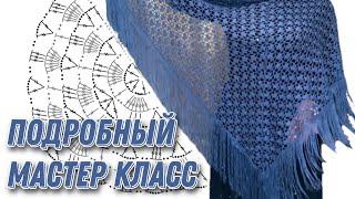 ЛЕГКО ДЛЯ НАЧИНАЮЩИХШаль крючком/how to crochet shawl/şal