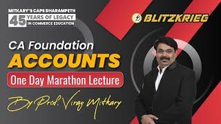 CA Foundation | One Day Marathon Lecture | Accountancy | Prof. Virag Mitkary | CAPS Academy