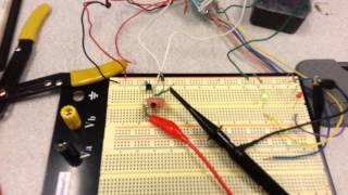 Fly back diode 2n3904 DC relay LED with oscilloscope