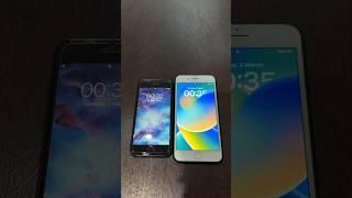 iPhone 6s on iOS 13 vs iPhone 8 Plus on iOS 16 boot up test #shorts #iphone6s #iphone8plus #ios