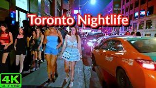 【4K】TORONTO NIGHTLIFE SCENE | DOWNTOWN TORONTO NIGHT LIFE | CANADA NIGHTLIFE