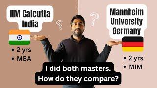 MBA India or abroad (2024) | Jobs | Student Life | Costs | IIM C vs Mannheim University, Germany