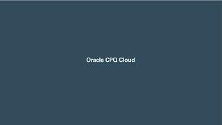 Oracle CPQ Cloud