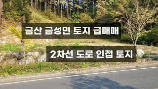 금산 금성면 토지 급매매 2차선 도로 접한 추천 매물