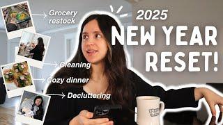 RESET WITH ME for 2025! | Cleaning, cooking, grocery restock, journaling