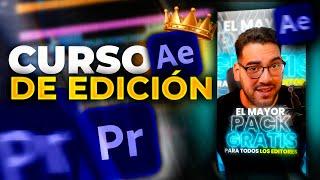 Edita videos desde cero a Avanzado + PACK DE 60GB DE RECURSOS GRATIS | Premiere Pro y After Effects