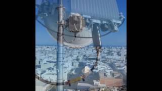 Installation d'un lien microwave , faisceaux hertziens avec antenne de diametre 0.3 m et 38 GHZ