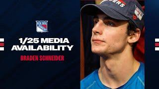 NYR Practice: Braden Schneider Media Availability | January 25, 2025