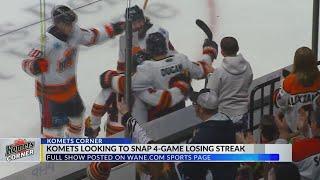 Komets looking to snap 4-game losing streak on upcoming road trip to Tulsa and Wichita