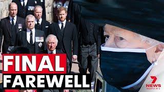 Queen Elizabeth and her family attend the funeral of Prince Philip at St George's Chapel | 7NEWS