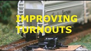 MODEL RAILROAD TURNOUT NO DERAIL OR BOUNCE IMPROVEMENT