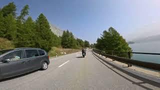 Motorrad Spaß am Stilsersee und Silvaplanersee im Engadin, Schweiz