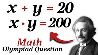 Nice Math Olympiad Question | How to solve for "x" and "y" ?