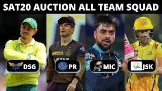 #SAT20 All Teams Full Squad | SA T20 Auction Review | JSK | Tristan Stubbs | MI Capetown |