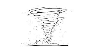 ️ How to Draw a Simple Tornado | Step-by-Step Lesson ️