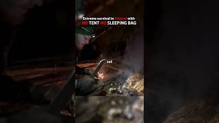 Extreme winter survival without sleeping bag or a tent #survival #wintersurvival #survivalcamping