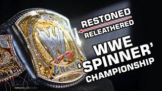 WWE "Spinner" championship replica re-leathered by MN Belts, John Cena tribute, re-stoned title belt