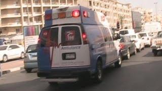 Ambulance responding in Dubai & stucks at Intersection - Ambulance 13 CoAS Dubai