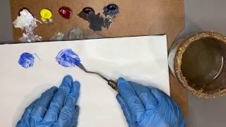 Mixing Paint on a Palette with a Palette Knife