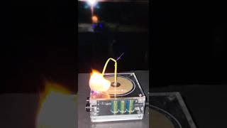  Music Tesla Coil #experiment #fire #lightning #shorts