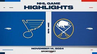 NHL Highlights | Blues vs. Sabres - November 14, 2024