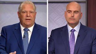 'Stop reading a script': Del Duca spars with Ford in Ontario's election debate