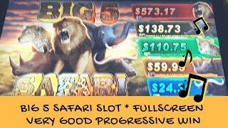 BIG 5 SAFARI SLOT * FULL SCREEN * VERY GOOD PROGRESSIVE WIN - SunFlower Slots