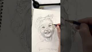 Baby portrait pencil sketch