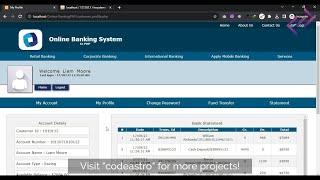 Online Banking System Project in PHP MySQL with Source Code - CodeAstro