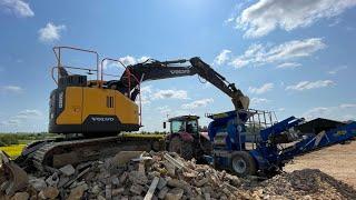 Can we crush it? Yes we can! (tractor herbst concrete crusher)