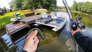 Fishing For DEEP Summer Bass In A LOADED Neighborhood Lake!! (big bass)