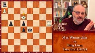 5 Minutes with GM Ben Finegold: Warmerdam vs Ding, Tata Steel (2024)