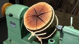 Woodturning a Spectacular Split Log Vessel