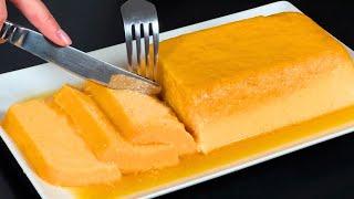 Just milk and tangerine! The most delicious homemade dessert in 5 minutes! No baking! The trick!