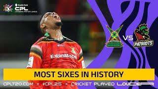 The MOST Sixes in T20 HISTORY! | St Kitts and Nevis Patriots vs Guyana Amazon Warriors | CPL 2024