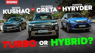 2024 Hyundai Creta vs Toyota Hyryder vs Skoda Kushaq comparison review - is the hype real?| @odmag